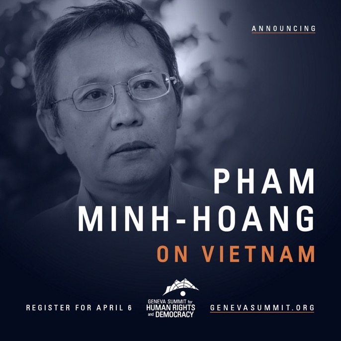 Pham Minh Hoang au Geneva Summit for HUMAN RIGHTS and DEMOCRACY