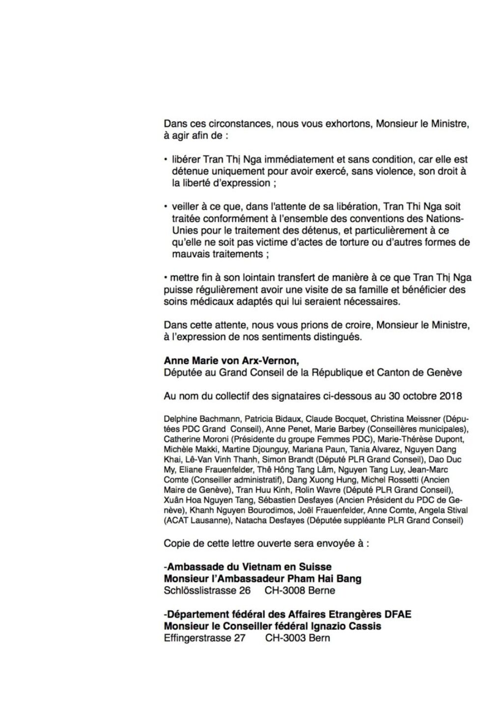 Lettre pétition V5 page 2 pour Tran Thi Nga